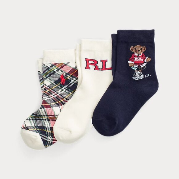 Polo Ralph Lauren Other - Polo Ralph Lauren Girls Polo Bear Crew Sock 3-Pack